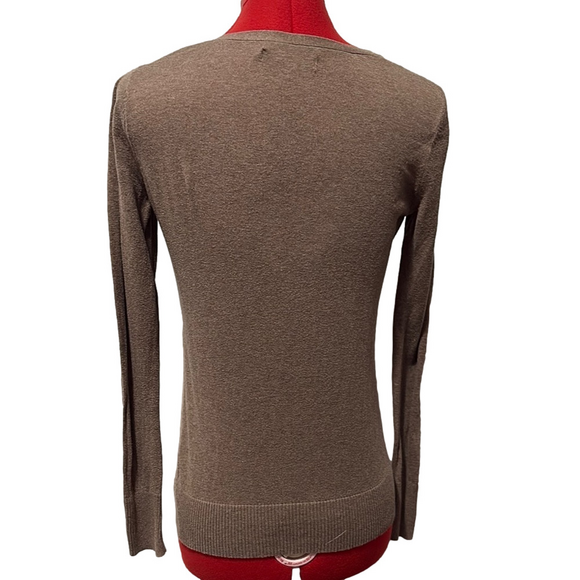 Old Navy Brown Cardigan Fine Knit V Neck - Picture 3 of 6